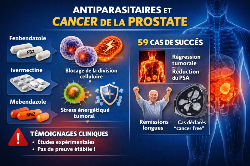 Fenbendazole, Mebendazole et Ivermectine dans le cancer de la prostate