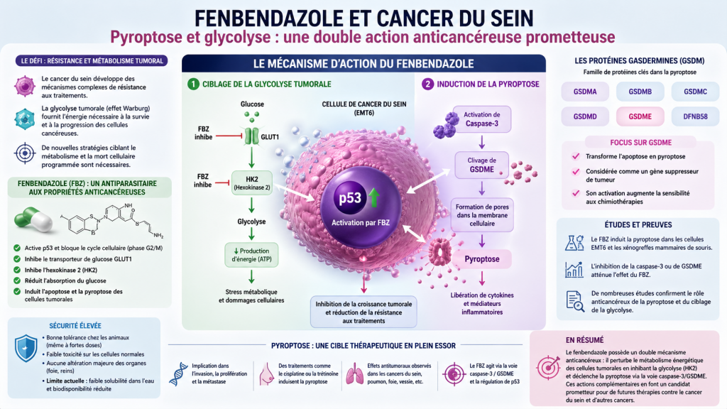fenbendazole et cancer du sein p53 apoptose glycolyse
