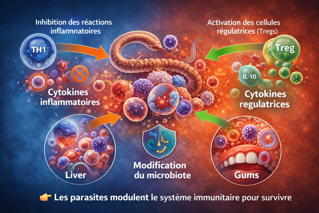 Les parasites modulent le système immunitaire pour survivre