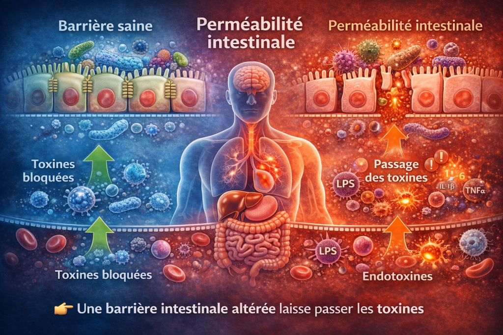 une barrière intestinale altérée laisse passer les toxines