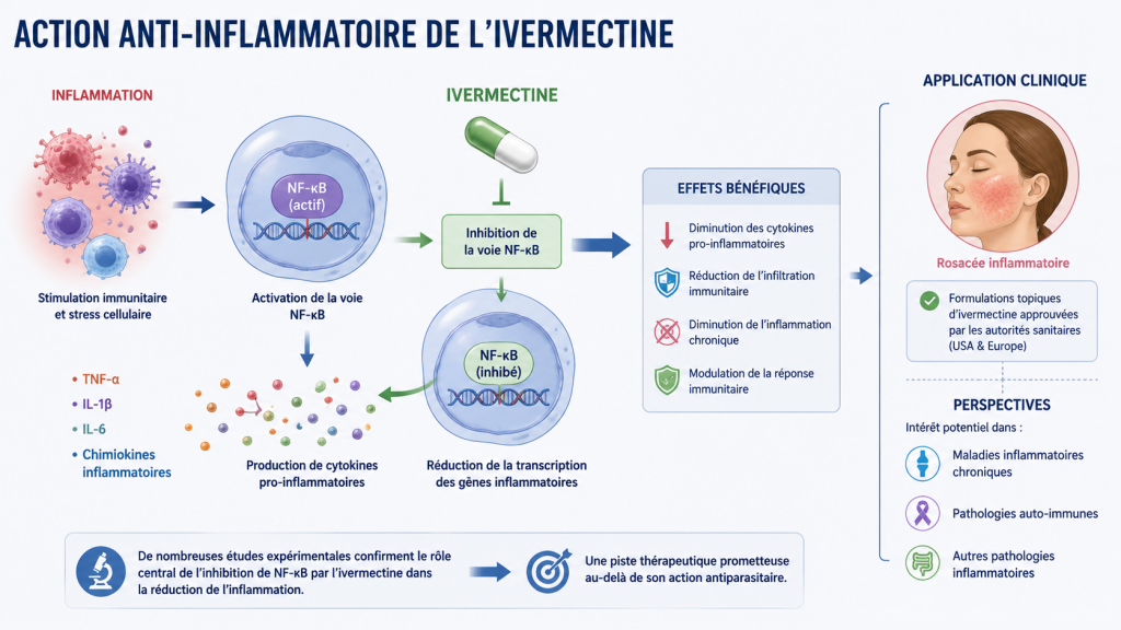 action anti-inflammatoire de l'ivermectine