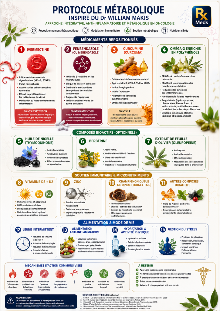 protocole Makis et omega 3 curcumine ivermectine fenbendazole