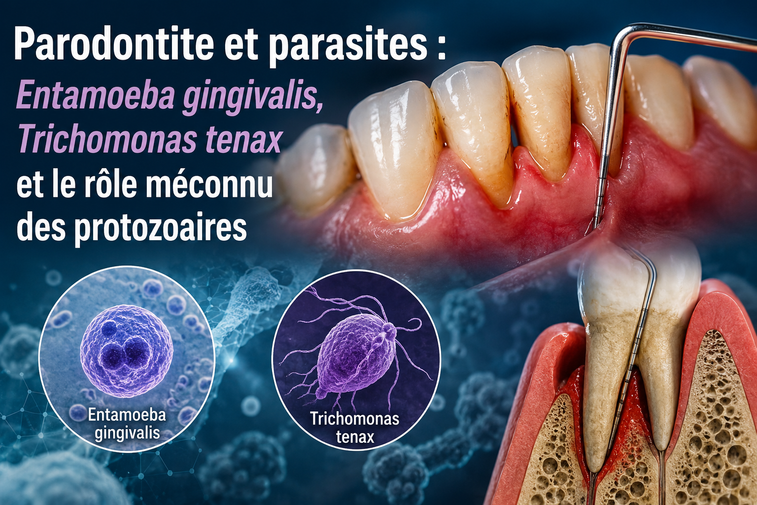 Parodontite et parasites : Entamoeba gingivalis, Trichomonas tenax et le rôle méconnu des protozoaires